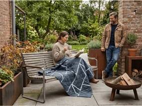 Letná prikrývka GRIDON 140x200 cm, čierna