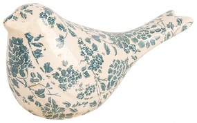 Keramická dekorácia vtáčik so zelenými kvetmi Tien French M - 22*9*12 cm