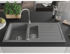 Mexen Andres - granitový drez 100,0x50,0cm, 1,5-komorový, šedá, 6515101510-71