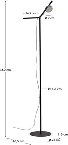 Čierna LED stojacia lampa so stmievačom (výška 160 cm) Orey – Kave Home