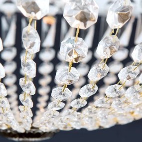 Orion DL 7-542/6-Krišt. luster na tyči ARILA 6xE27/60W/230V pr.60 cm hnedá/patina