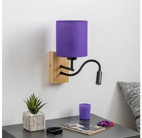Brilagi - LED Nástenná lampa NUBILA WOOD 1xE27/25W/230V + LED/3W dub/fialová