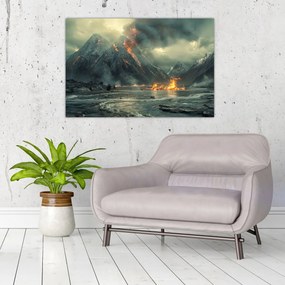 Obraz - Erupcia sopky (90x60 cm)