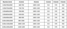 Mexen Velar, sprchový kút s posuvnými dverami 110 x 70 cm, 8mm šedé sklo, chrómová, 871-110-070-41-01