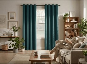 Modrozelený záves OXFORD 140x250 cm Zavesenie: Riasiaca páska