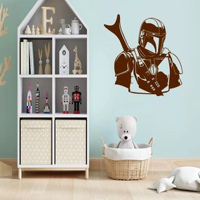 Veselá Stena Samolepka Mandalorian Star Wars Farba: hnědá, Veľkosť: 80 x 77 cm
