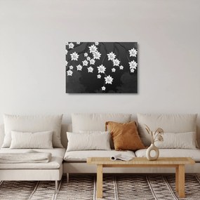 Sklenený obraz - Kvety na vetvách (70x50 cm)