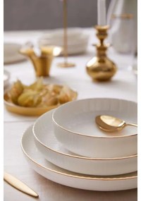 18-dielna jedálenská súprava biela/pozlátená/porcelán