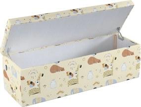 Truhlica čalúnená farba produktu béžová látka vzorované