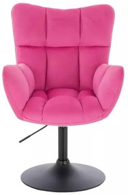 LuxuryForm DESIGN Kreslo AURORA VELUR na čiernom tanieri - tmavo ružové