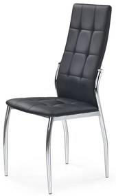 Jedálenská stolička LECH – oceľ, ekokoža, čierna