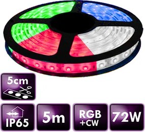 BERGE LED pásik - SMD 5050 - RGB+CW - 5 m - 60 LED/m - 14,4 W/m - IP65
