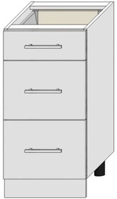 Skrinka do kuchyne Bono D40s/3 Biela Alaska/Biely