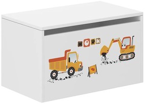 Detská truhla na hračky - STAVEBNÉ STROJE