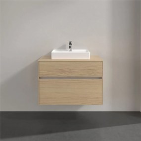 VILLEROY &amp; BOCH Collaro závesná skrinka pod umývadlo na dosku (umývadlo v strede), 2 zásuvky, 800 x 500 x 548 mm, Nordic Oak, C06900VJ