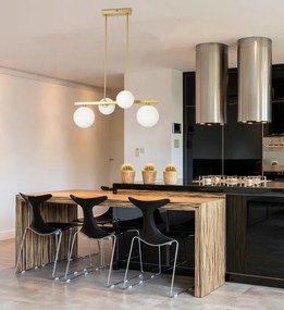 Candellux Mosadzný závesný luster Kama pre žiarovku 4x G9 34-73426