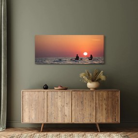 Obraz kanoistov pri západe slnka (120x50 cm)
