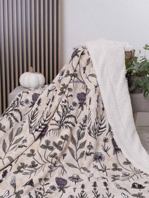 Baránková deka mikroplyš Exclusive 150 × 200 cm – Herbár béžový