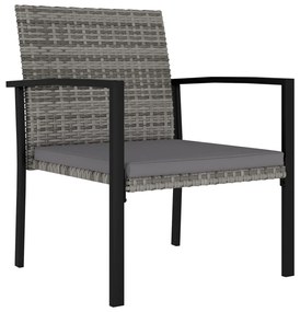 vidaXL Záhradné jedálenské stoličky 2 ks polyratanové sivé