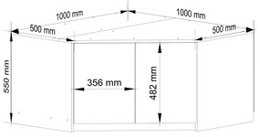 Nadstavec na rohovú šatníkovú skriňu CLP 100 cm biely
