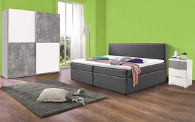 Vyšší nočný stolík Anton, biela/beton