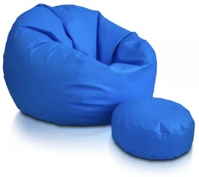 Sedací vak Sakwa L z ekokože – pohodlný, ľahko čistiteľný, elegantný vak pre deti aj dospelých Farba: E19 - Modrá