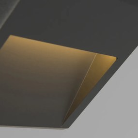 Moderná nástenná lampa tmavosivá štvorcová vrátane LED - Gem