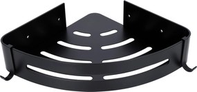 Čierna rohová polička do kúpeľne MYZEA - 2 kusy