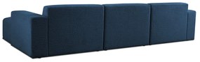 Tmavomodrá rohová pohovka z textílie buklé (pravý roh) Roxy – Scandic