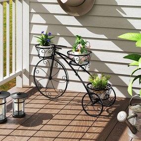 Kovový stojan na kvety na bicykel