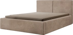 Posteľ Inez 180x200 cm, svetlo hnedá štrukturovaná látka