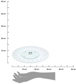 Excellent Houseware Sklenený otočný servírovací podnos Brody, (fi) 30 cm