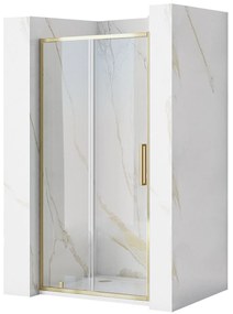 Rea Rapid Slide, posuvné sprchové dvere 1200 x 1950 mm, 6mm číre sklo, zlatý profil, REA-K5614