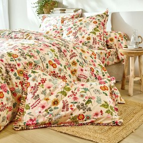 Bavlnená posteľná bielizeň Kelly s potlačou kvetín (*) Súprava obliečky na vankúš (70x90) a na prikrývku (140x200) je v klasických rozmeroch a bez chlopne na zasunutie pod matrac.