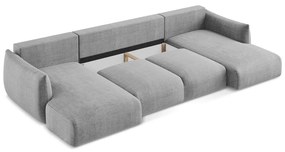 Svetlosivá rozkladacia rohová pohovka (do tvaru "U") Leila – Makamii