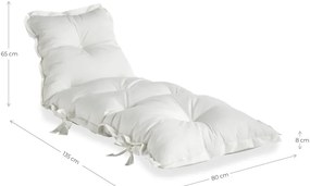 Biely variabilný futón vhodný do exteriéru Karup Design OUT™ Sit&amp;Sleep White
