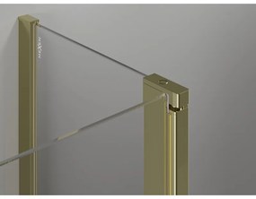 Mexen Mist L, päťuholníkový sprchový kút s krídlovými dverami, 90 x 80 cm, 8mm číre sklo, zlatý lesklý profil, 8A8L-090-080-50-00