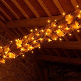 DECOLED Svetelná reťaz LED 5 m, teplá biela, 60 diód, IP67, čierny kábel