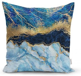 Obliečka na vankúš Minimalist Cushion Covers Marble With Blue, 45 x 45 cm