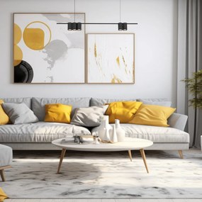 Závesné svietidlo Genesis, 5x čierne kovové tienidlo