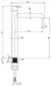 Deante Silia, vysoká umývadlová batéria h-344, bronzová, DEA-BQS_C20K