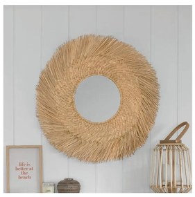 Atmosphera - Nástenné zrkadlo AEL pr. 80 cm rákosie 182053