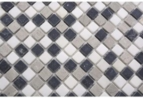 Mozaika z prírodného kameňa MOS 15/1125 štvorcová mramor mix 30,5x32,2 cm
