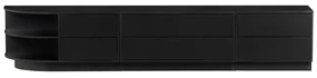 Čierny modulárny TV stolík z borovicového dreva 228x40 cm Finca – WOOOD