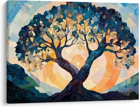 Obraz – Mozaika – slnko a strom II. (70x50 cm)