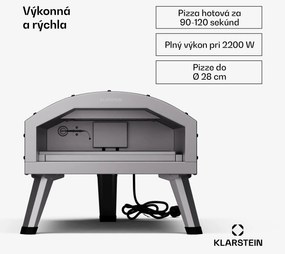 Klarstein LaFiamma Pec na pizzu určená na vonkajšie použitie, Dvojité ohrevné telesá, 2200 W až do 450 °C