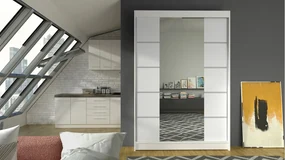 Posuvná skriňa Parys V, Farby: biela, Osvetlenie: osvetlenie LED RGB - farebné