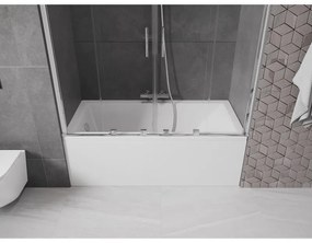 Mexen Velar Duo, 2-krídlová posuvná vaňová zástena 160 x 150 cm, 8mm číre sklo, chrómový profil, 896-160-000-02-01