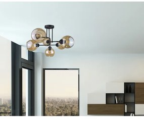 Prisadený luster MONDE BLACK 6xE27/60W/230V