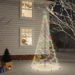 Vianočný stromček s kovovou tyčou 500 LED diód farebný 3 m 328630